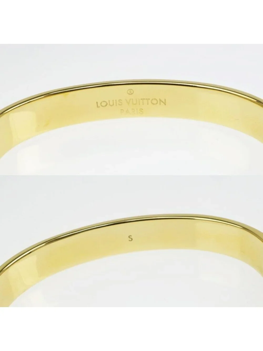 Louis Vuitton Rigid Bracelet Nanogram Strass Gold S Bangle - Picture 3 of 10